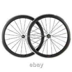 700C Carbon Fibre Wheelset Road Bike Clincher Race Bicycle Wheels Matte/Glossy