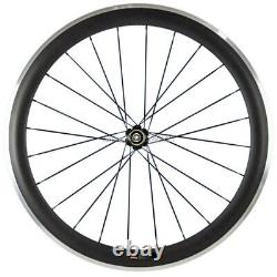 700C Carbon Fibre Wheelset Road Bike Clincher Race Bicycle Wheels Matte/Glossy