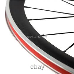 700C Carbon Fibre Wheelset Road Bike Clincher Race Bicycle Wheels Matte/Glossy