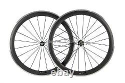 700C Carbon Fibre Wheelset Road Bike Clincher Race Bicycle Wheels Matte/Glossy