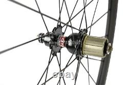 700C Carbon Fibre Wheelset Road Bike Clincher Race Bicycle Wheels Matte/Glossy