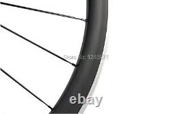 700C Carbon Fibre Wheelset Road Bike Clincher Race Bicycle Wheels Matte/Glossy