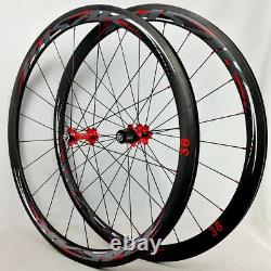 700C Carbon Road Bicycle Wheels 38/40/50/55 Clincher Tubular Wheelsets UD 3Kbias