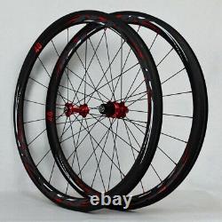 700C Carbon Road Bicycle Wheels 38/40/50/55 Clincher Tubular Wheelsets UD 3Kbias