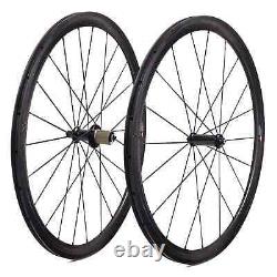 700C Carbon Road Bicycle Wheels 38mm Tubular Clincher Carbon Wheelset 25mm Width