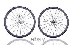 700C Carbon Road Bicycle Wheels 38mm Tubular Clincher Carbon Wheelset 25mm Width