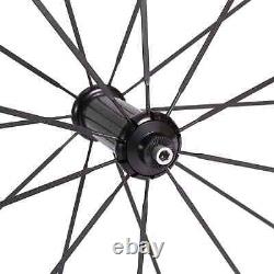 700C Carbon Road Bicycle Wheels 38mm Tubular Clincher Carbon Wheelset 25mm Width