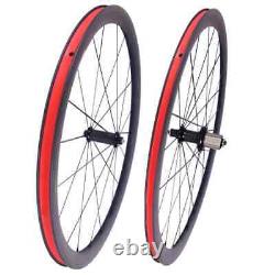 700C Carbon Road Bicycle Wheels 38mm Tubular Clincher Carbon Wheelset 25mm Width