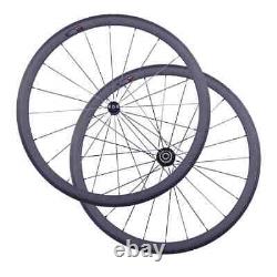 700C Carbon Road Bicycle Wheels 38mm Tubular Clincher Carbon Wheelset 25mm Width