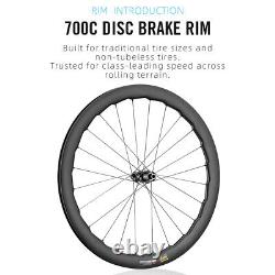 700C Carbon Road Bicycle Wheels Sinusoidal Tubless Clincher 36T Ratchet 45/50mm