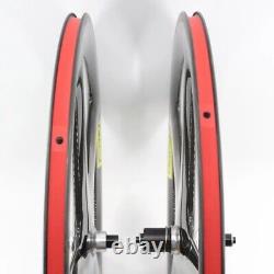 700C Carbon Road Bike Track Fixed Gear Wheelset 5 Spokes Clincher Rim Five Spoke