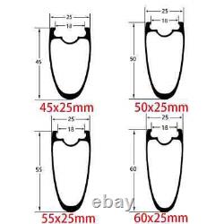 700C Carbon Road Bike Wheels 60mm Depth 25mm Width Tubeless Center Lock Wheels