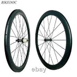 700C Carbon Road Bike Wheelset 25mm Width 38/45/50/60mm Depth Clincher Wheels