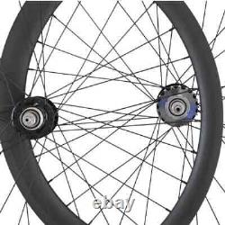 700C Carbon Road Bike Wheelset 25mm Width 38mm+60mm Depth Clincher Wheels