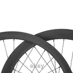700C Carbon Road Bike Wheelset 25mm Width 38mm+60mm Depth Clincher Wheels