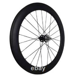 700C Carbon Road Bike Wheelset 25mm Width 38mm+60mm Depth Clincher Wheels