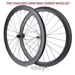 700C Carbon Road Bike Wheelset 2830-60mm Disc Brake Clincher Tubeless Wheels
