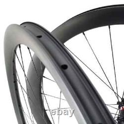 700C Carbon Road Bike Wheelset 2830-60mm Disc Brake Clincher Tubeless Wheels