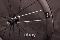 700C Carbon Road Bike Wheelset 38/50/60mm Disc Brake Thru Axle QR Bicycle Wheels