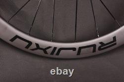 700C Carbon Road Bike Wheelset 38/50/60mm Disc Brake Thru Axle QR Bicycle Wheels