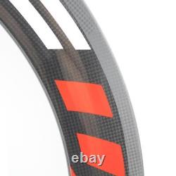 700C Carbon Road Bike Wheelset 3 Spokes Clincher Tubular Rims Bicycle Wheels