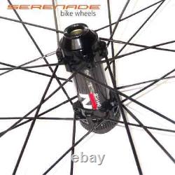 700C Carbon Road Bike Wheelset Clincher Tubeless Paintless Rims Center Lock Hub