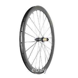 700C Carbon Road Bike Wheelset Clincher Tubeless Paintless Rims Center Lock Hub