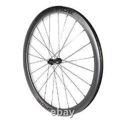 700C Carbon Road Bike Wheelset Clincher Tubeless Paintless Rims Center Lock Hub