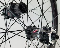 700C Carbon Road Bike Wheelset Disc Brake Clincher/Tubeless Rim Depth 38/50mm