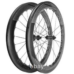 700C Carbon Road Bike Wheelset V Brake Tubeless Bicycle Wheels UD Glossy