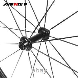 700C Carbon Road Wheelset 6025mm Bicycle Wheels Clincher R13 Hub Rim Brake