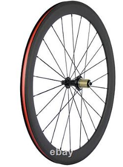 700C Carbon Wheels 50mm 23mm Width Clincher Road Bike Rim Brake Carbon Wheelset