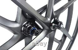 700C Carbon Wheels 6 Spoke 1450g 25mm Width Clincher Road Bicycle Rim Disc Brkae