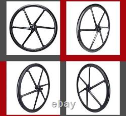 700C Carbon Wheels 6 Spoke 1450g 25mm Width Clincher Road Bicycle Rim Disc Brkae