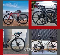 700C Carbon Wheels 6 Spoke 1450g 25mm Width Clincher Road Bicycle Rim Disc Brkae