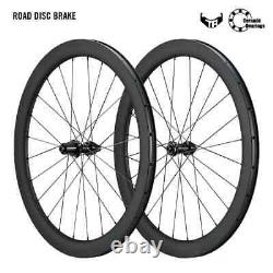 700C Carbon Wheels Ceramic Bearing Road Bike Wheelset Disc Brake Rim Center Lock