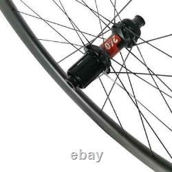 700C Carbon Wheels Road Bike Wheelset 1280g Disc Clincher Tubeless 24H DT240S