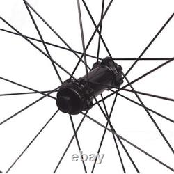 700C Carbon Wheels Road Bike Wheelset 36T Ratchet Teeth Disc Brake Center Lock