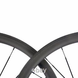 700C Carbon Wheels Road Bike Wheelset 38/50mm Depth Profile Tubular Or Clincher