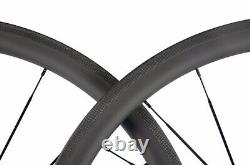 700C Carbon Wheels Road Bike Wheelset 38/50mm Depth Profile Tubular Or Clincher