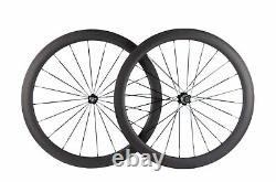 700C Carbon Wheels Road Bike Wheelset 38/50mm Depth Profile Tubular Or Clincher