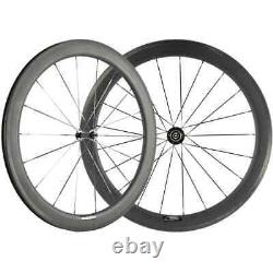 700C Carbon Wheels Road Cycling Wheelset Clincher Tubeless U Shape UD Matte