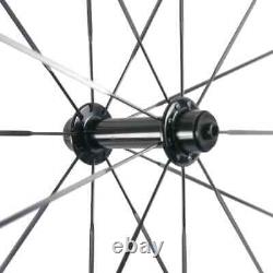 700C Carbon Wheels Road Cycling Wheelset Clincher Tubeless U Shape UD Matte