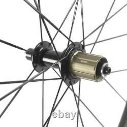 700C Carbon Wheels Road Cycling Wheelset Clincher Tubeless U Shape UD Matte