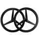 700c Carbon Wheels Tubeless 3 Spokes Fixed Gear Hub For Track / Road Racing Bike