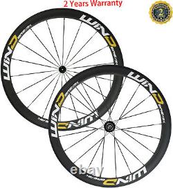 700C Carbon Wheelset 50mm Front+Rear Road Bike Clincher/Tubular Bicycle Wheels