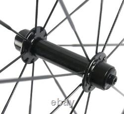 700C Carbon Wheelset 50mm Front+Rear Road Bike Clincher/Tubular Bicycle Wheels