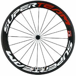 700C Carbon Wheelset 60mm Depth 12k Weave Superteam Front/Rear Bicycle Wheels
