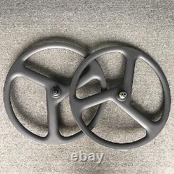 700C Clincher Carbon Wheel 3 Tri Spoke Disc brake Road Bike Wheel XD cassette