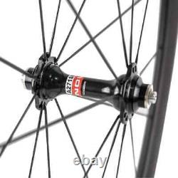 700C Clincher Carbon Wheels 38mm Depth Road Bike Wheelset UD/3K Matte R13 Hub